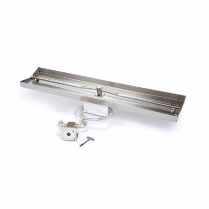 25″ x 8″ Linear Style Match Lit Fire Pit Kit - MLFPK25x8-L-FLEX-NG