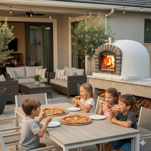 Lisboa Premium Stone-Arch Wood-Fired Pizza Oven - Authentic Portuguese Outdoor Oven