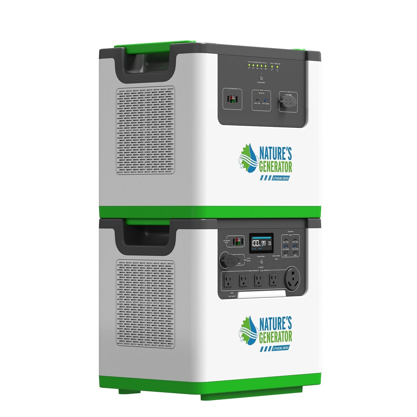 Nature's Generator Lithium 3600 Solar Generator and Transfer Switch - NGL36AUP
