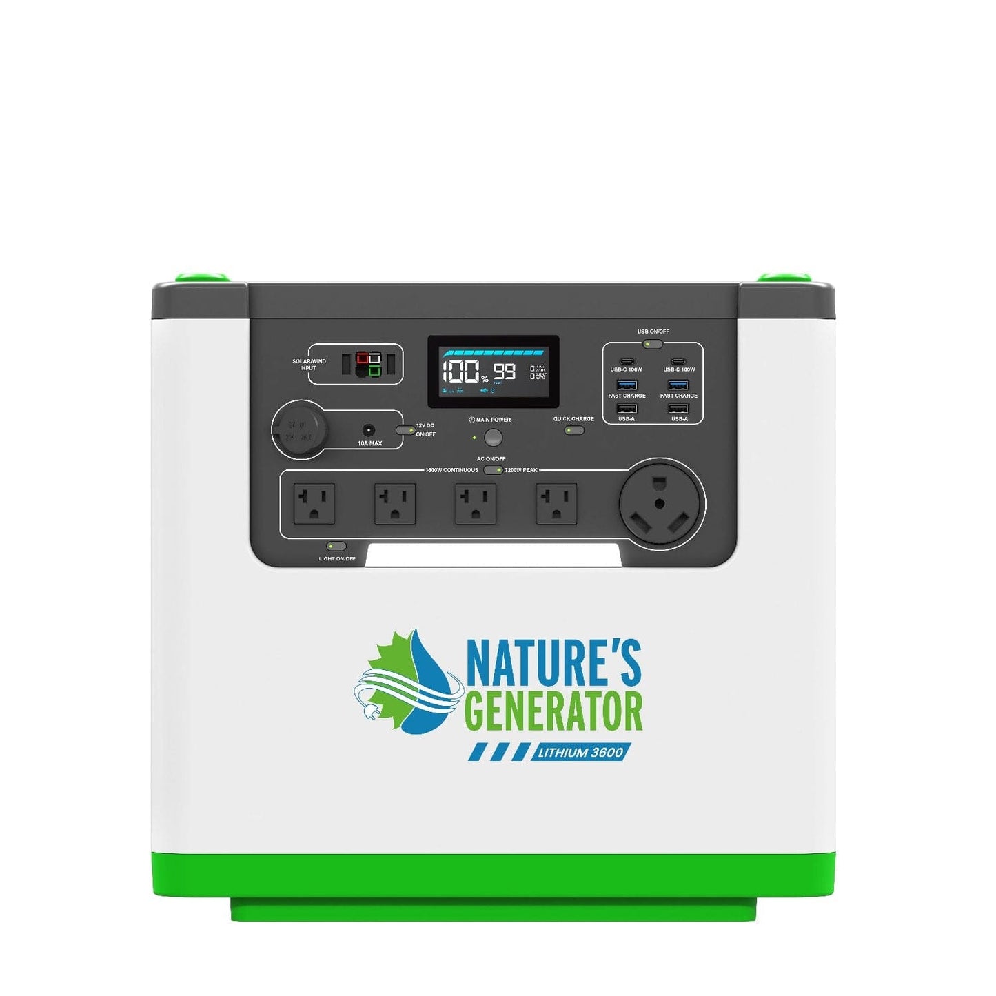 Nature's Generator Lithium 3600 Solar Generator and Transfer Switch - NGL36AUP