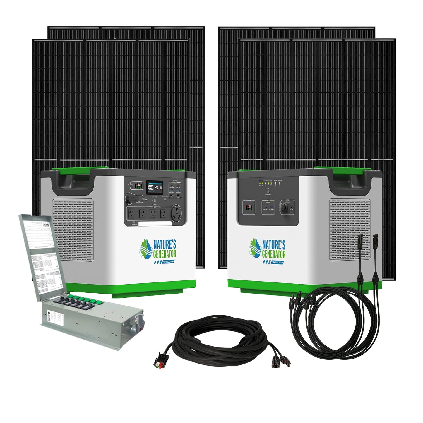 Nature's Generator Lithium 3600 Solar Generator and Transfer Switch - NGL36AUP