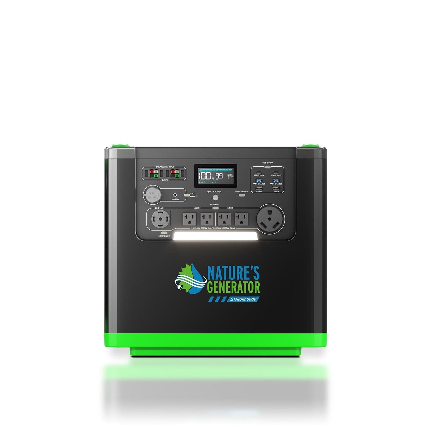 Nature's Generator Lithium 6000 with Solar Panels and Wind Turbine - NGLSXAUPW
