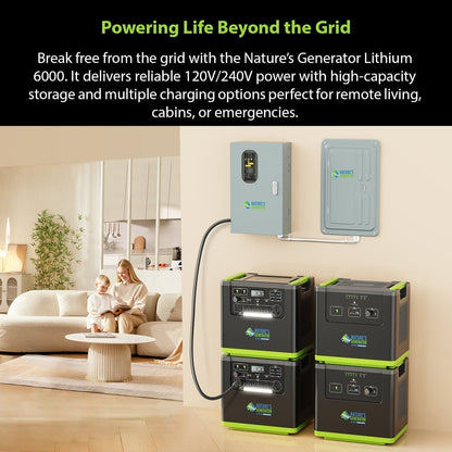 Nature's Generator Lithium 6000 with Solar Panels and Wind Turbine - NGLSXAUPW