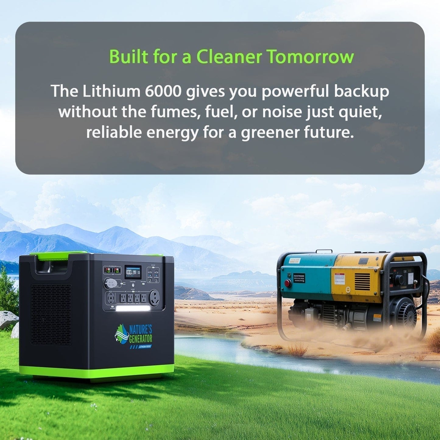 Nature's Generator Lithium 6000 with Solar Panels and Wind Turbine - NGLSXAUPW
