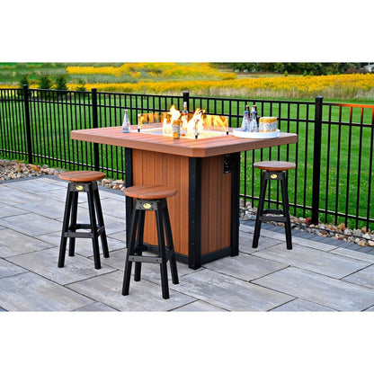 LuxCraft Lumin Fire Table 62" Rectangular Dining Height - LFT62RAM