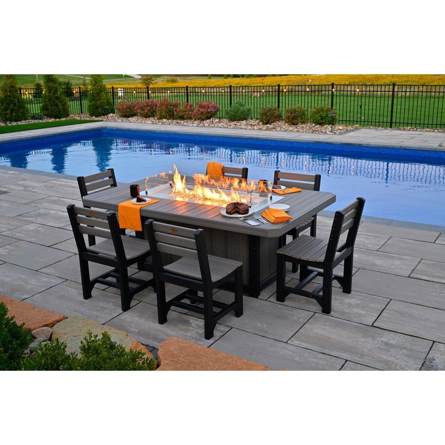 LuxCraft Lumin Fire Table 79" Rectangular Dining Height - LFT79RAM