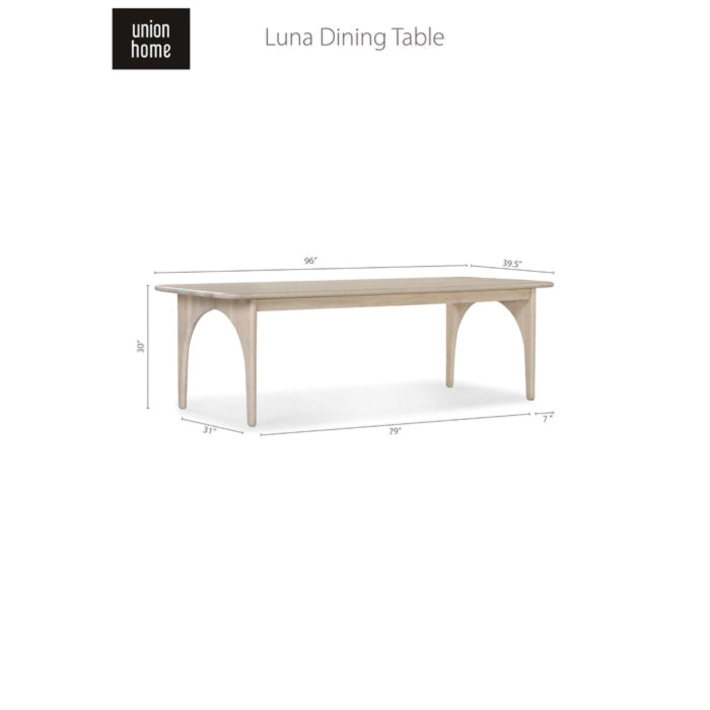 Union Home Luna Dining Table -  DIN00277