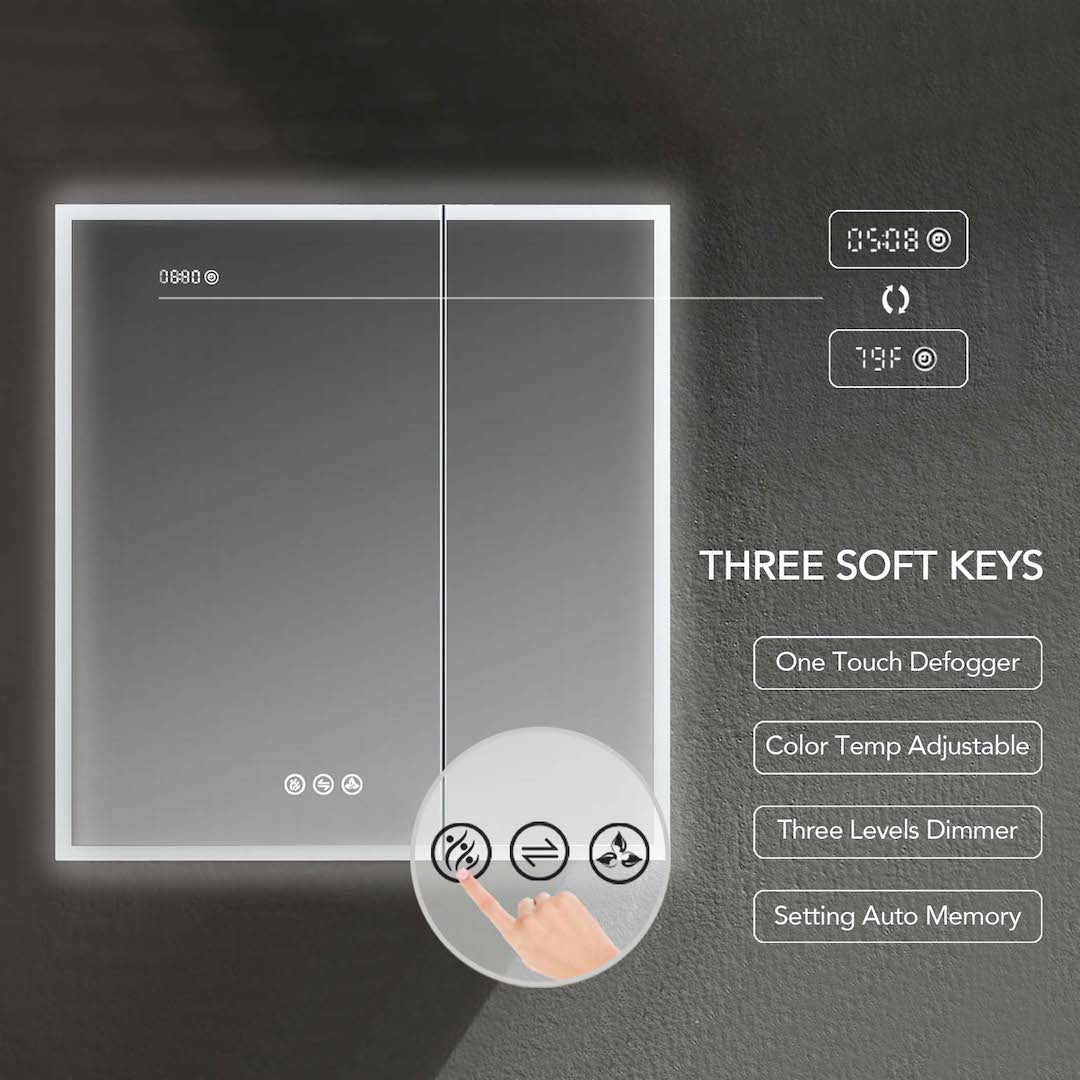 Blossom Sirius – 30 Inches LED Medicine Cabinet with Clock - MCL3 3032