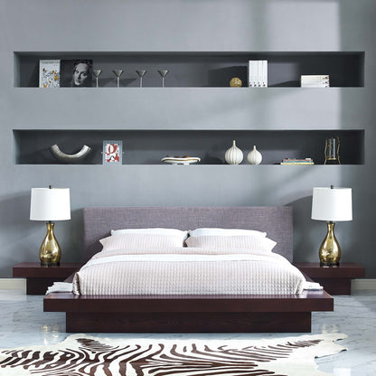 Modway furniture Freja 3 Piece Fabric Queen Bedroom Set - MOD-5492-WAL-GRY-SET