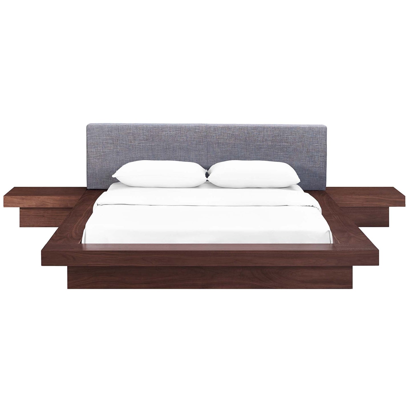 Modway furniture Freja 3 Piece Fabric Queen Bedroom Set - MOD-5492-WAL-GRY-SET