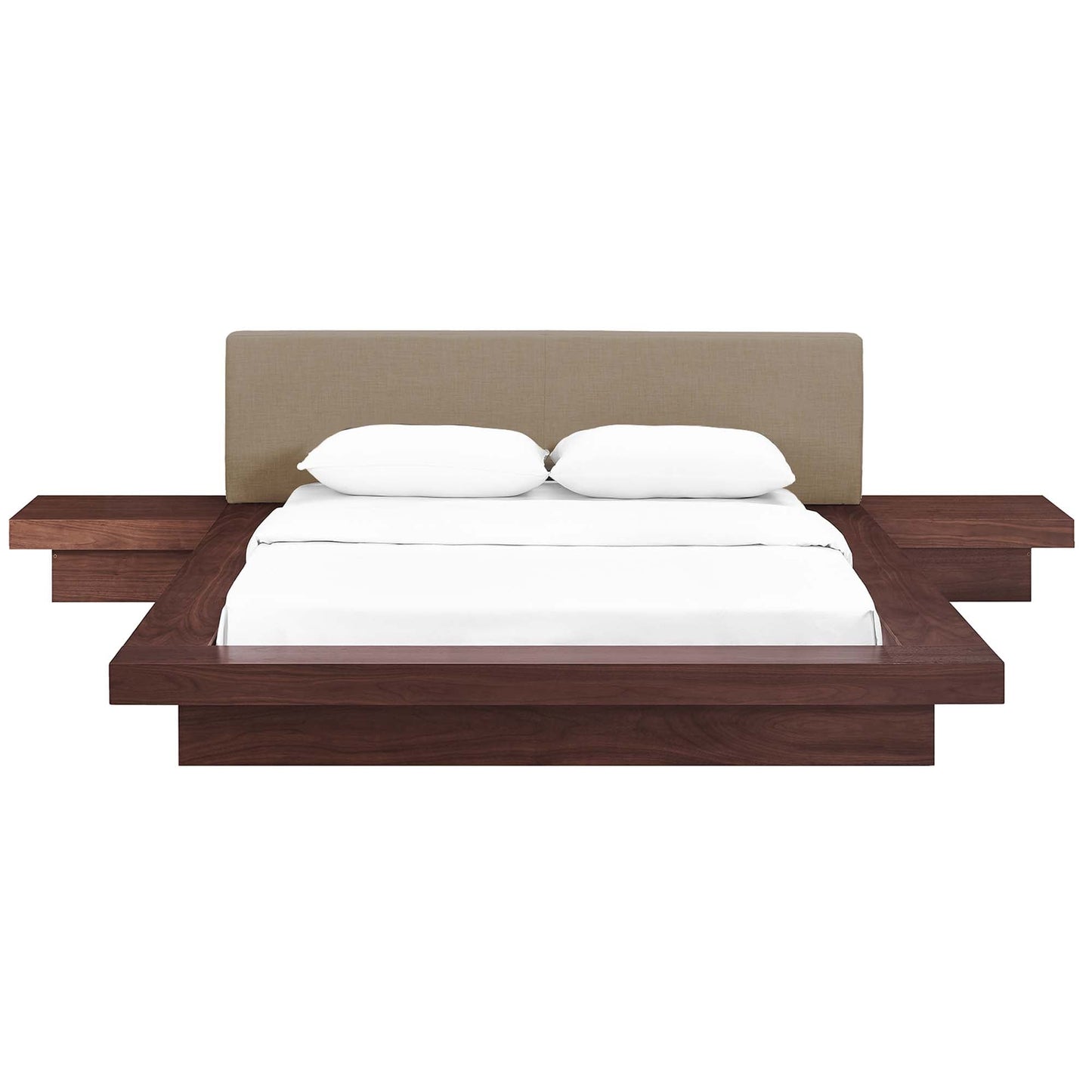 Modway furniture Freja 3 Piece Fabric Queen Bedroom Set - MOD-5492-WAL-GRY-SET