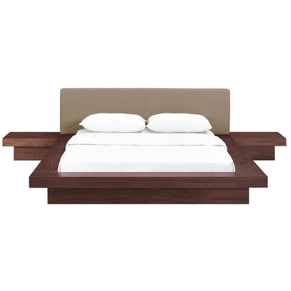 Modway furniture Freja 3 Piece Fabric Queen Bedroom Set - MOD-5492-WAL-GRY-SET
