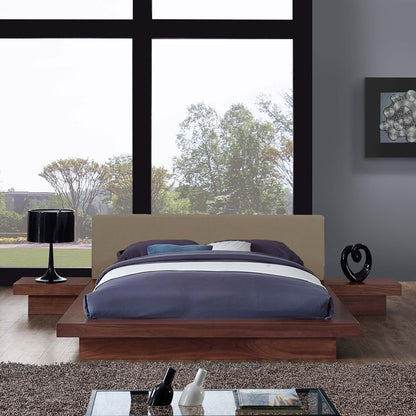 Modway furniture Freja 3 Piece Fabric Queen Bedroom Set - MOD-5492-WAL-GRY-SET