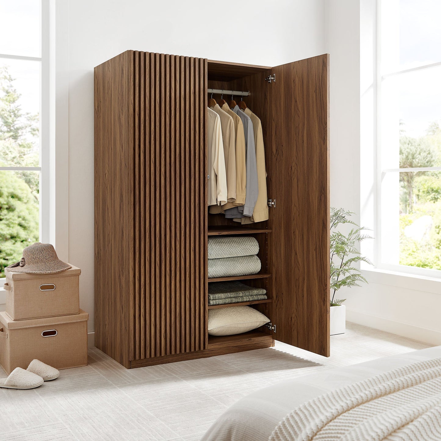 Modway Furniture Render 2-Door Wardrobe Closet - MOD-7182-WAL