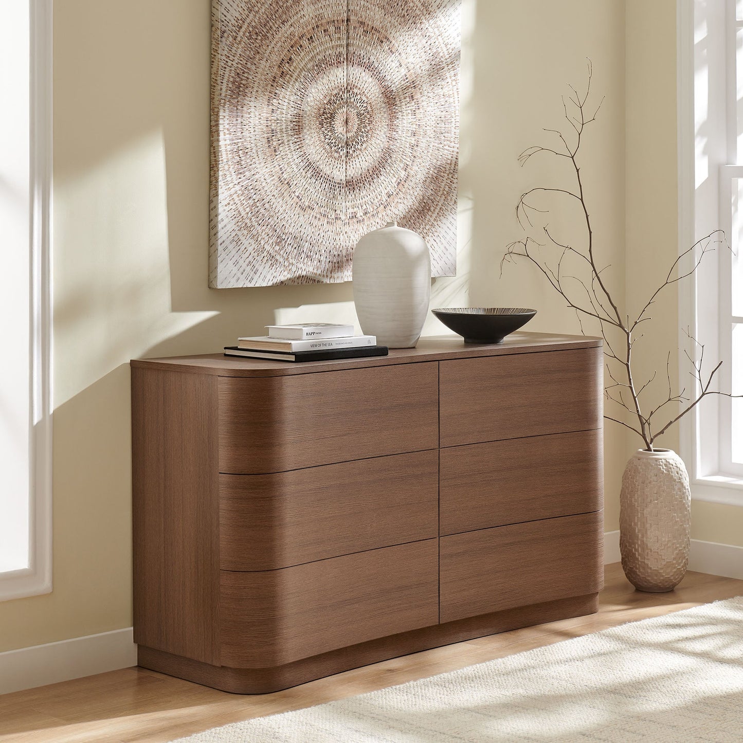 Modway Furniture Mirae 6-Drawer Curved Dresser - MOD-7229-BOA