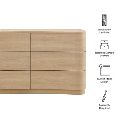 Modway Furniture Mirae 6-Drawer Curved Dresser - MOD-7229-BOA