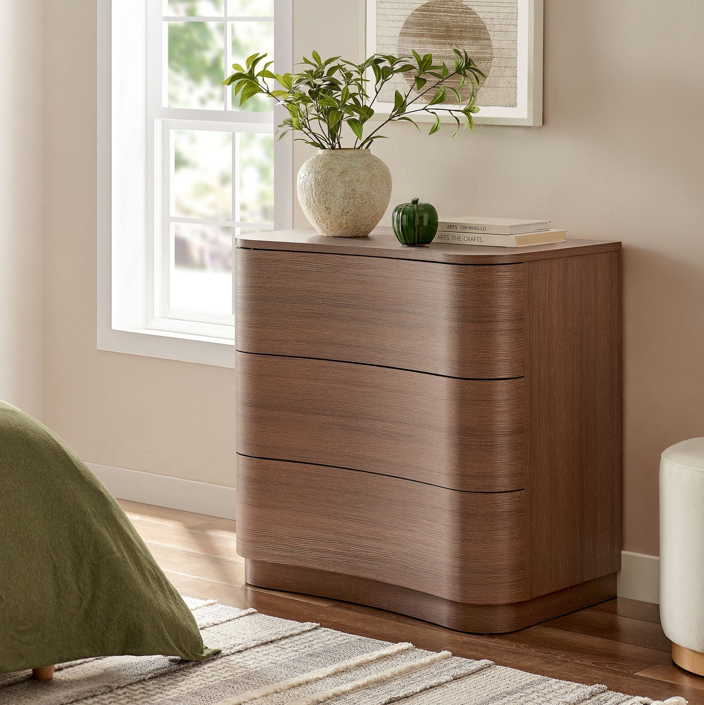 Modway furniture Mirae 3-Drawer Curved Compact Dresser - MOD-7230-BOA