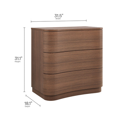 Modway furniture Mirae 3-Drawer Curved Compact Dresser - MOD-7230-BOA