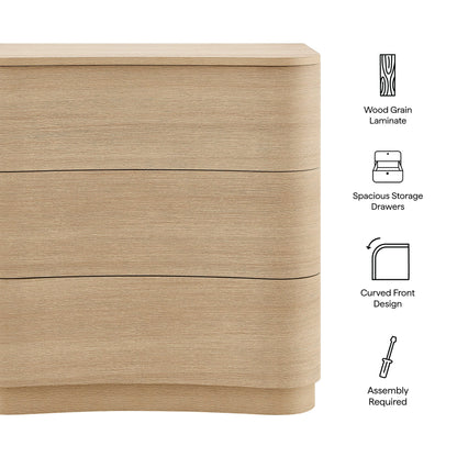 Modway furniture Mirae 3-Drawer Curved Compact Dresser - MOD-7230-BOA