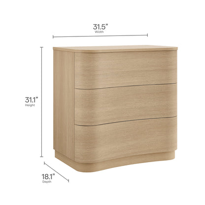 Modway furniture Mirae 3-Drawer Curved Compact Dresser - MOD-7230-BOA