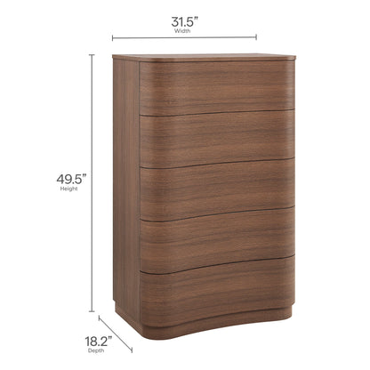 Modway Furniture Mirae 5-Drawer Curved Dresser Chest of Drawers - MOD-7231-BOA
