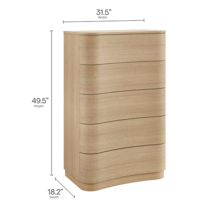 Modway Furniture Mirae 5-Drawer Curved Dresser Chest of Drawers - MOD-7231-BOA