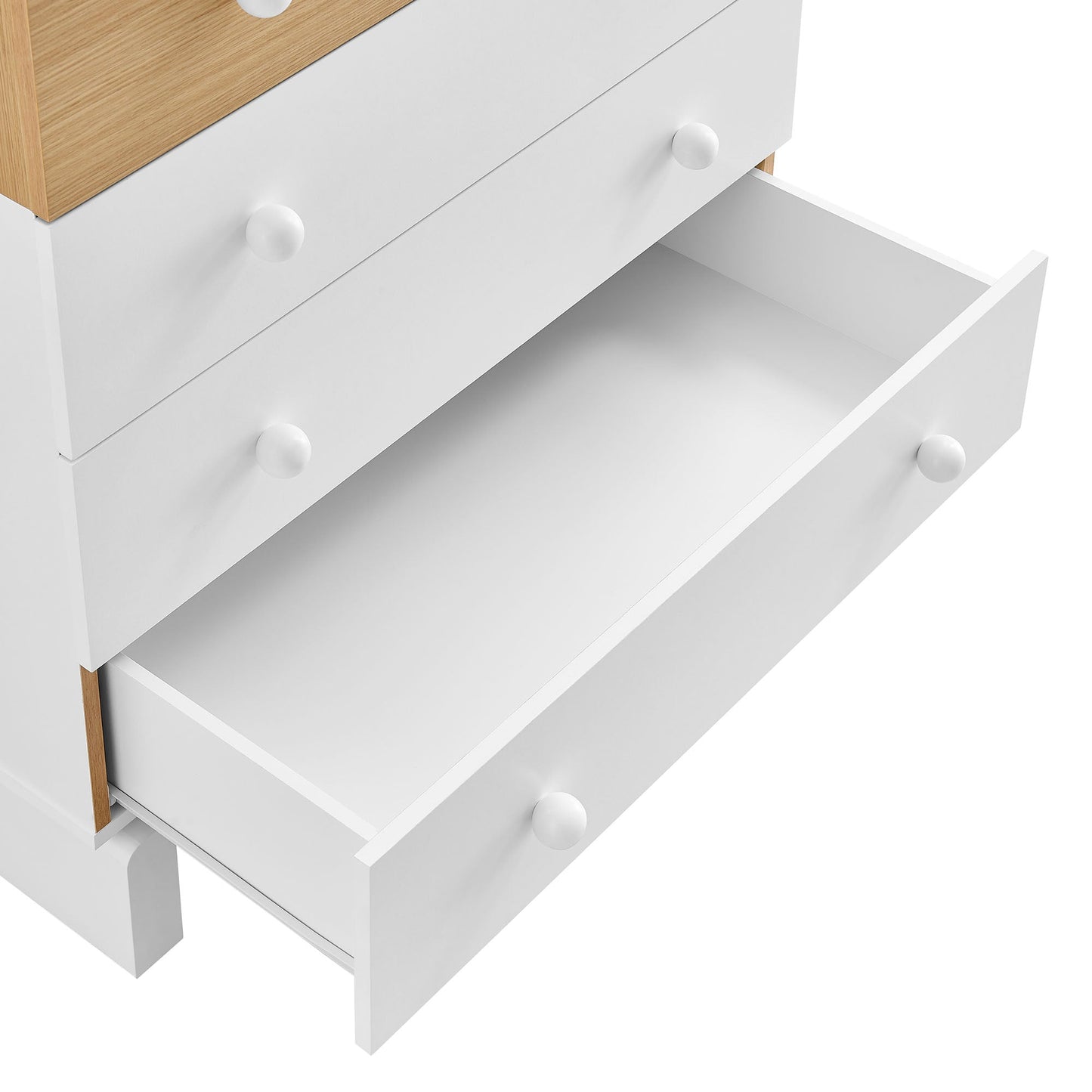 Modway furniture Nolia 6-Drawer Color Block Dresser Chest - MOD-7240-OAK-WHI