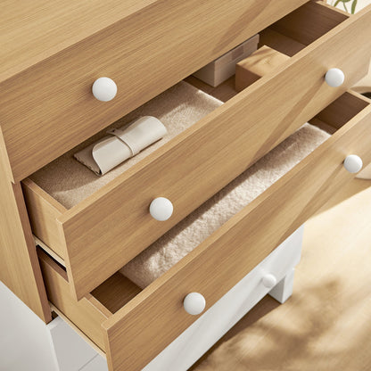 Modway furniture Nolia 6-Drawer Color Block Dresser Chest - MOD-7240-OAK-WHI