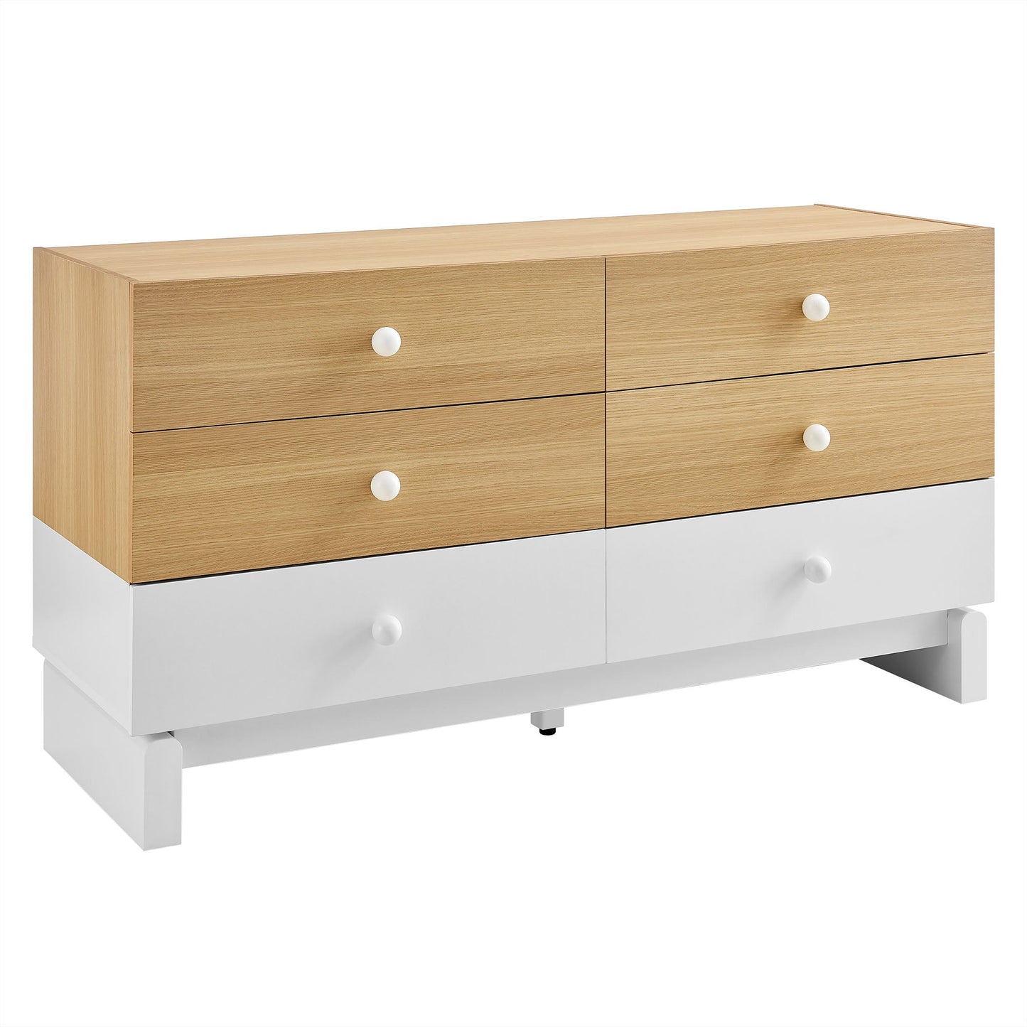 Modway furniture Nolia 6-Drawer Color Block Dresser - MOD-7241-OAK-WHI