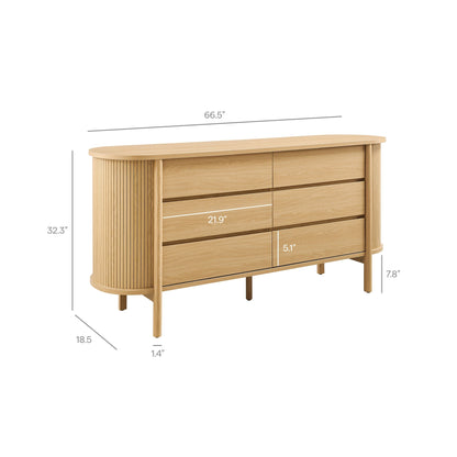 Modway Furniture Cadence 6-Drawer Curved Dresser - MOD-7242-OAK