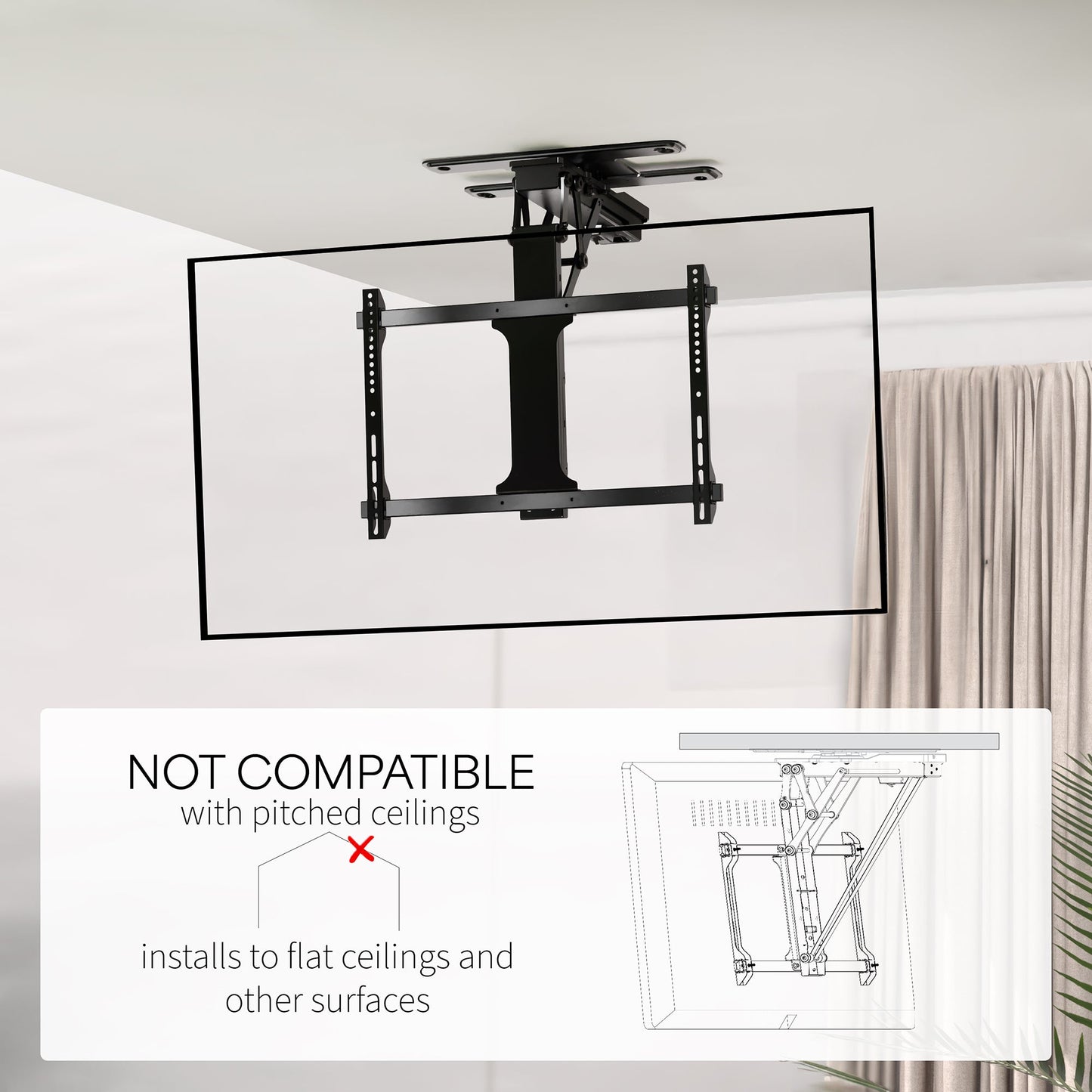 VIVO Electric Flip Down / Swivel Ceiling TV Mount - 32” to 70” Screens - MOUNT-E-FD70S
