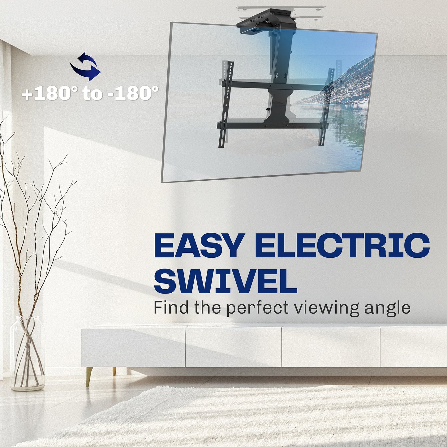 VIVO Electric Flip Down / Swivel Ceiling TV Mount - 37” to 86” Screens - MOUNT-E-FD85S