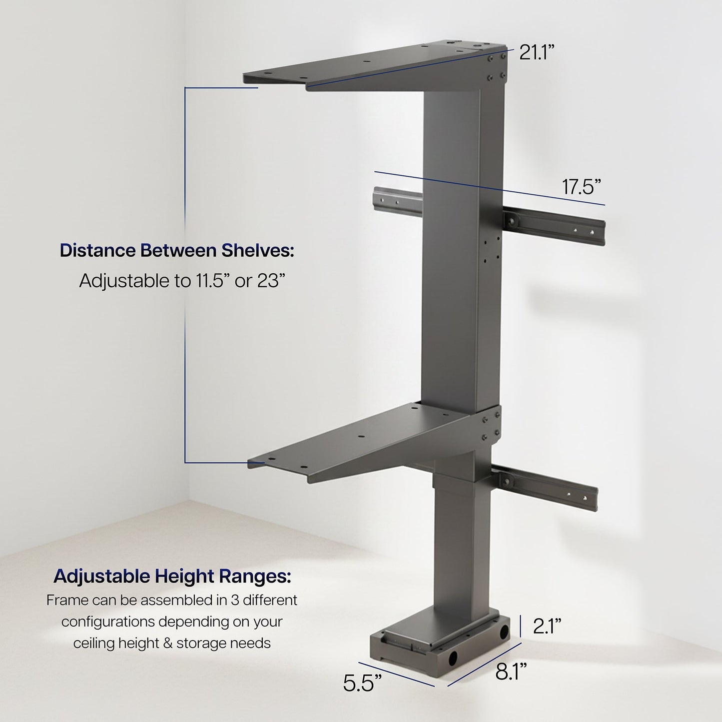 VIVO Electric Height Adjusting Garage Shelf / Workbench Mount - MOUNT-E-GS2