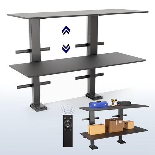 VIVO 60" x 24" Electric Height Adjustable Dual Shelf Workbench - MOUNT-KIT-GS2-60B