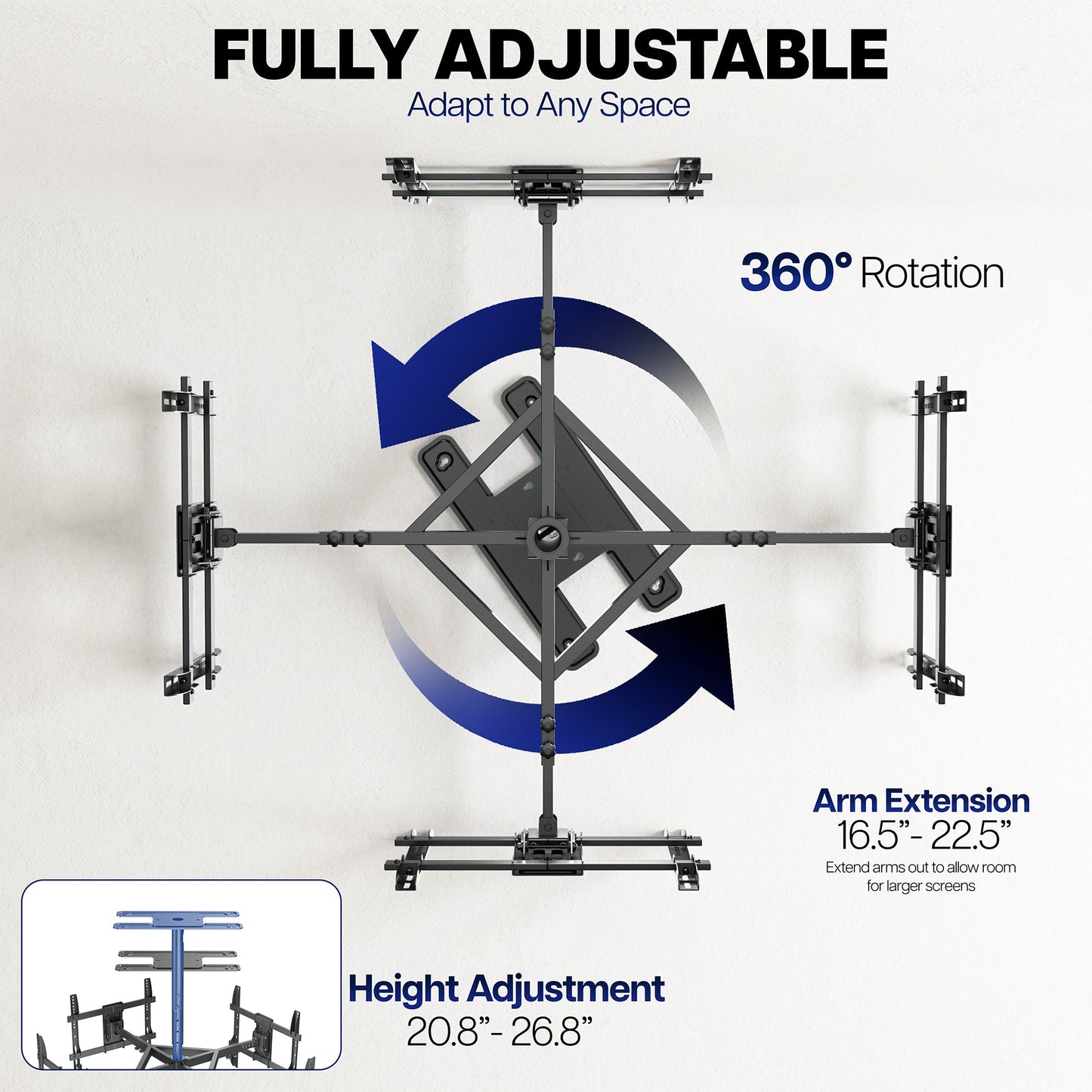 VIVO Hanging Quad TV Ceiling Mount - 32” to 50” Screens - MOUNT-VC450