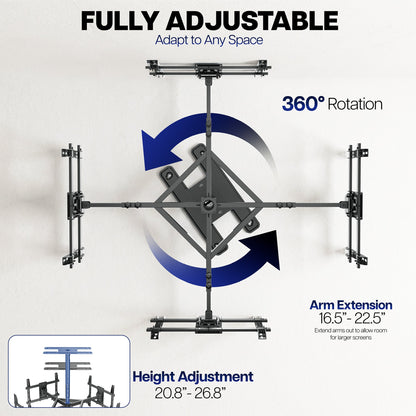 VIVO Hanging Quad TV Ceiling Mount - 32” to 50” Screens - MOUNT-VC450