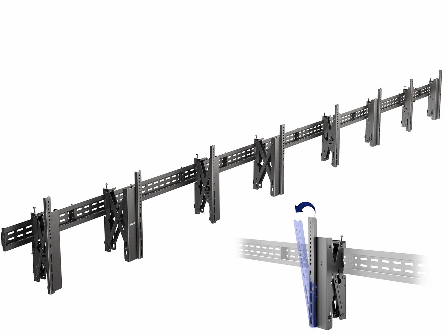 VIVO Pop-Out TV Tilting 1x4 Video Wall Mounts - 37” to 65” Screens - MOUNT-VW65-4T