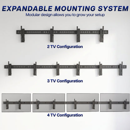 VIVO Pop-Out TV Tilting 1x4 Video Wall Mounts - 37” to 65” Screens - MOUNT-VW65-4T
