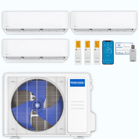 MRCOOL DIY 5th Gen 3-Zone 27,000 BTU Ductless Mini Split Air Conditioner & Heat Pump (6K+9K+12K), -  DIY3-B-27HP