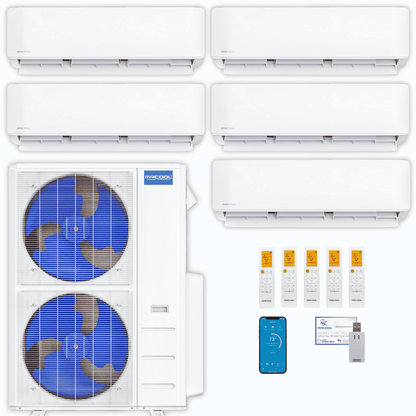 MRCOOL DIY 5th Gen 5-Zone 60,000 BTU Ductless Mini Split Air Conditioner & Heat Pump (6K+6K+12K+18K+18K), DIY5-B-55HP