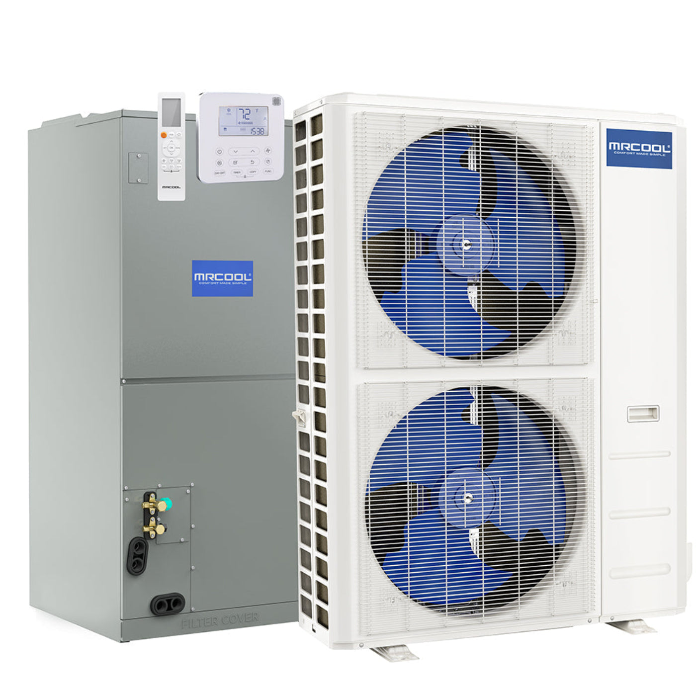 MRCOOL 48K BTU 17.3 SEER Ducted Air Handler and Condenser,  - CENTRAL-48-HP-230-00
