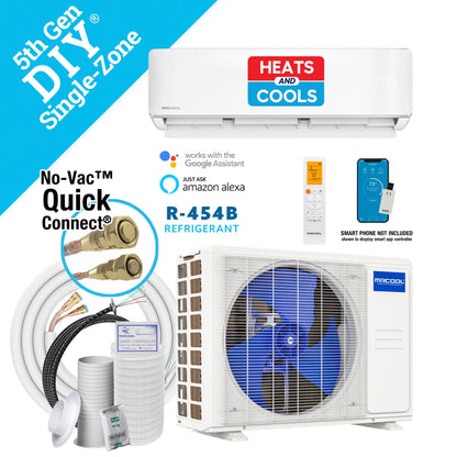 MRCOOL DIY 5th Gen E Star 9,000 BTU Single Zone Mini Split Complete System with 25 Ft. Line Set, 115V  - DIY-09-HP-WM-115D25-O