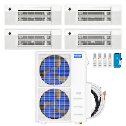 MRCOOL DIY 5th Gen Mini Split - 4-Zone 48,000 BTU Ductless Air Conditioner and Heat Pump Condenser with 12K + 9K + 9K + 6K Ceiling Cassette Air Handlers - DIY5-4ZC-48HP-12K9K9K6K