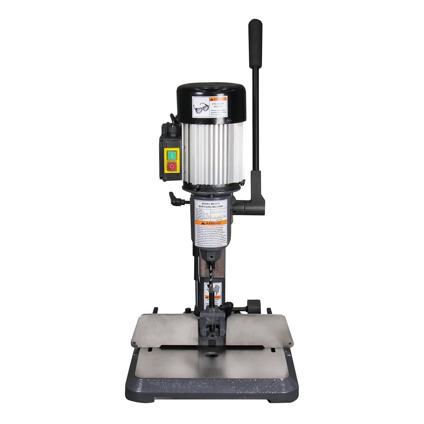 Woodworking Mortise Machine, Bench Top Mortise Machine MS-3816, With 4 Sizes Chisel Bit Sets, Round Holes and Square Hole Mortising