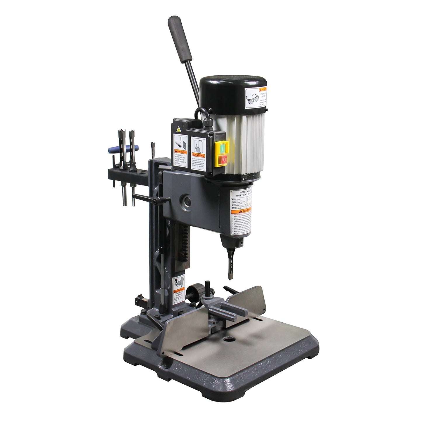 Woodworking Mortise Machine, Bench Top Mortise Machine MS-3816, With 4 Sizes Chisel Bit Sets, Round Holes and Square Hole Mortising