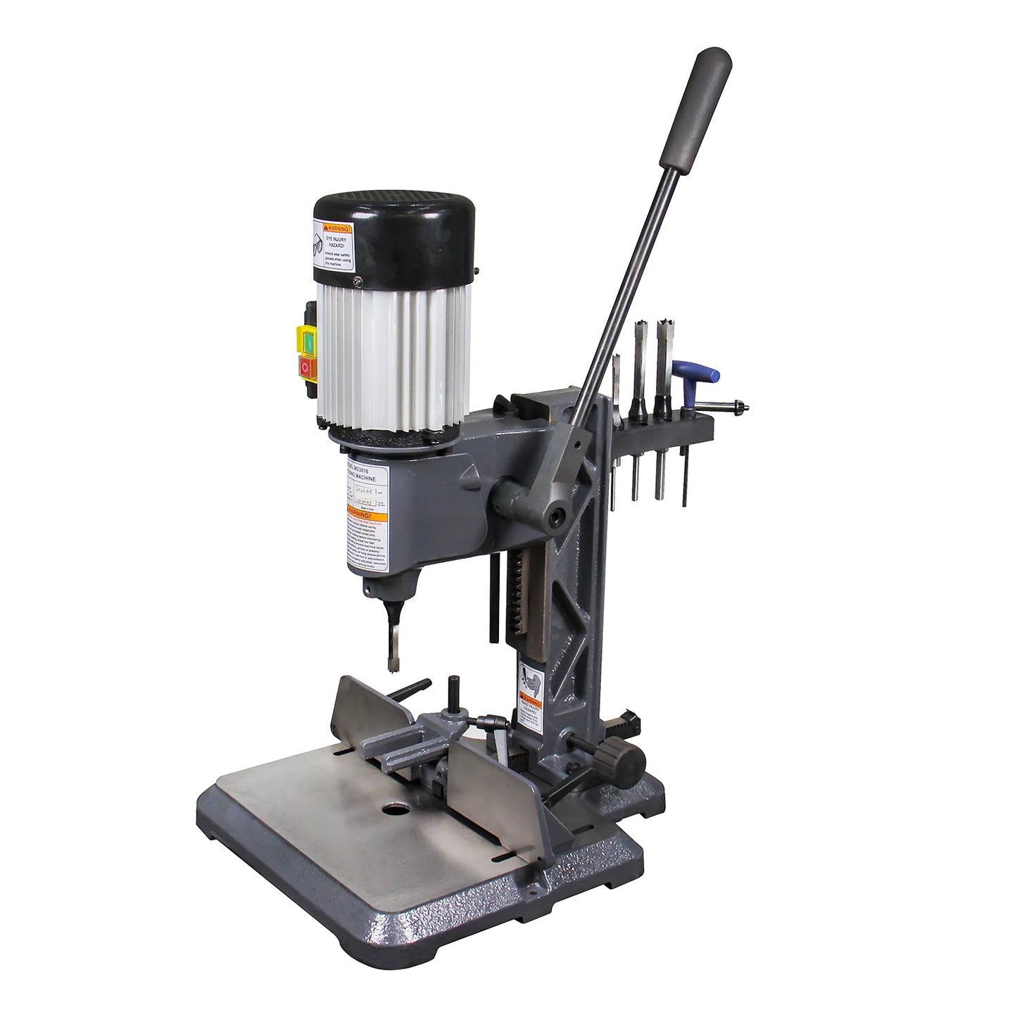 Woodworking Mortise Machine, Bench Top Mortise Machine MS-3816, With 4 Sizes Chisel Bit Sets, Round Holes and Square Hole Mortising
