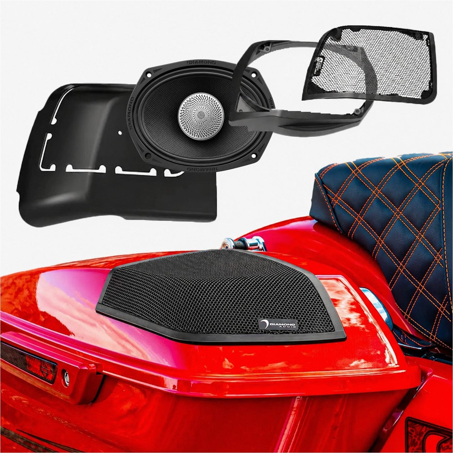 Diamond Audio 2014-2023 Harley Davidson Cut In Speaker Lid Kit with MS692NEO2 SPEAKERS (2Ω) - MS692NEO2LK