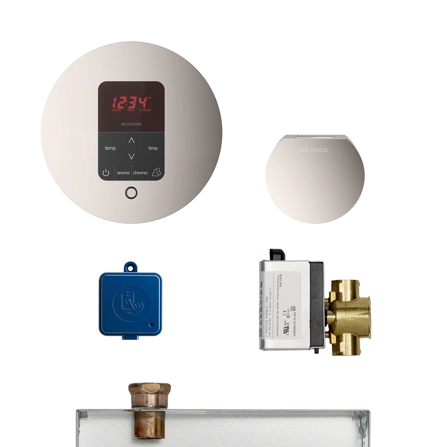 MSBUTLER1RD-PN - Butler Steam Generator Control Kit / Package - Round - Polished Nickel