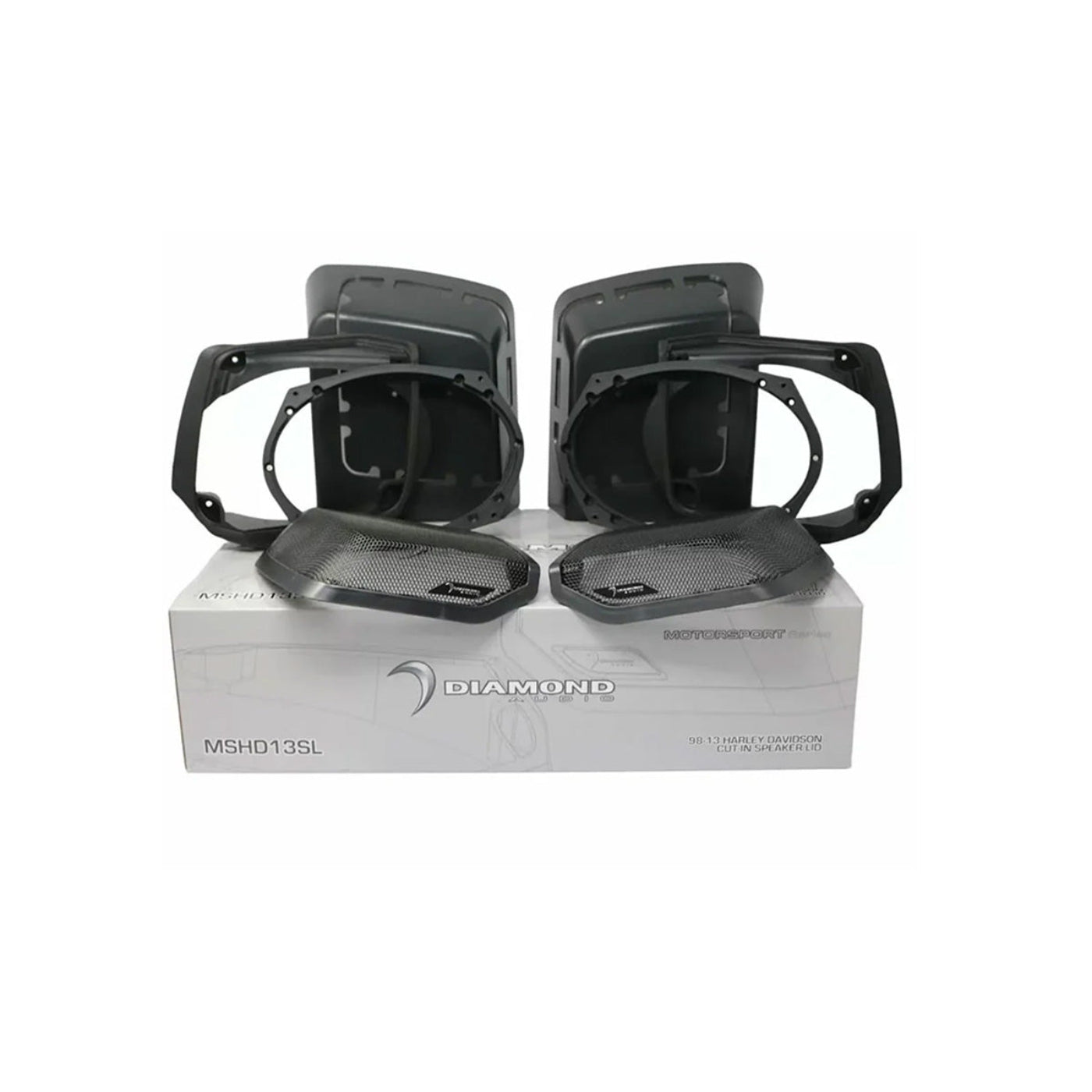 Diamond Audio 1998-2013 Harley Davidson Cut In Speaker Lid Kit with HXM69F2BK (2Ω) - MSHXM69F2BKLK13