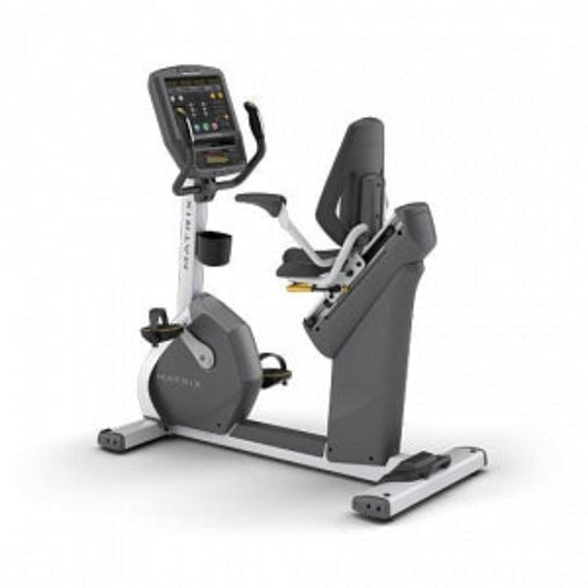 Johnson Health Tech Matrix R5x Recumbent Cycle - Matrix R5x Recumbent Cycle Bike with Dot Matrix LED Console, Profile Display - MTX-R5X